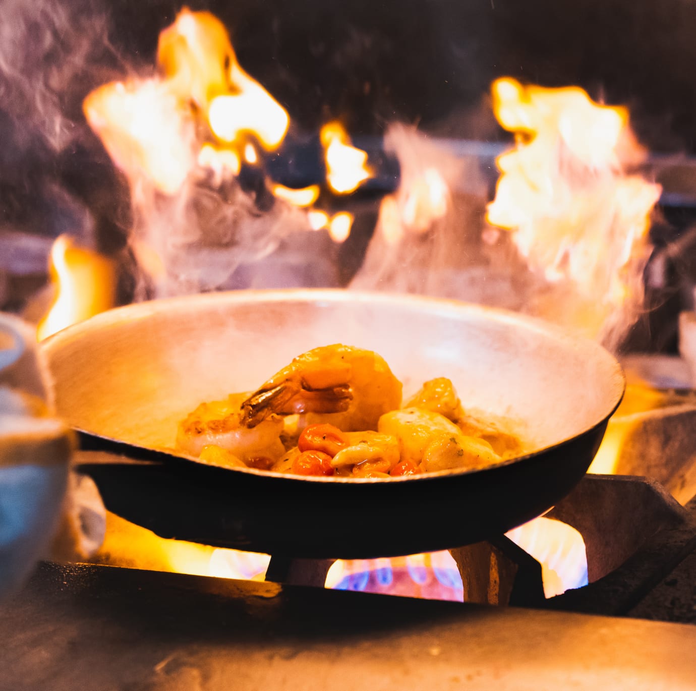 sauteing shrimp