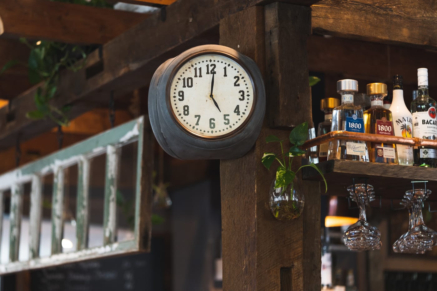 a clock at Antica Restaurant